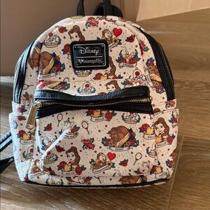 Beauty and the Beast Backpack Loungefly Disney Heart Design Tattoo